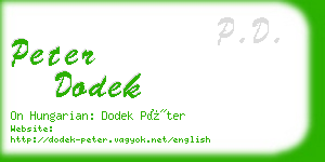 peter dodek business card